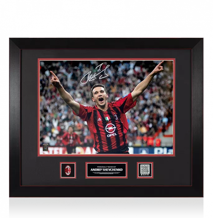 Andriy Shevchenko Official AC Milan Signed and Framed Photo: UEFA Champions League Icon