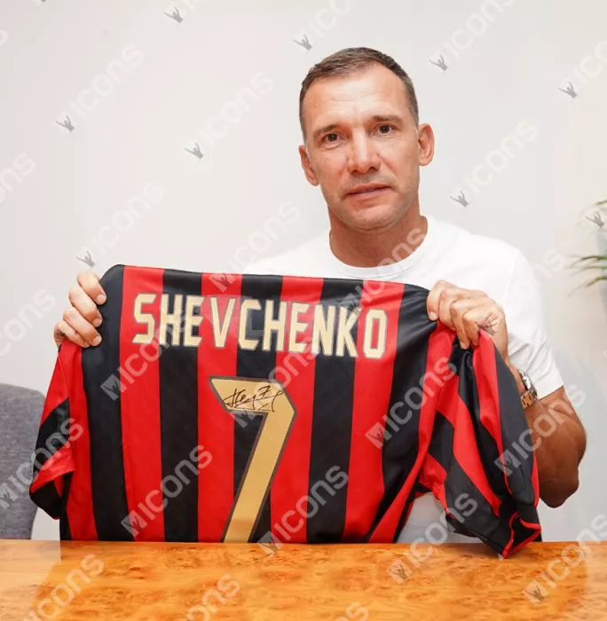 Andriy Shevchenko Official Ballon D'Or™ Back Signed AC Milan 1996 Home Shirt: 2004 Winner's Pack