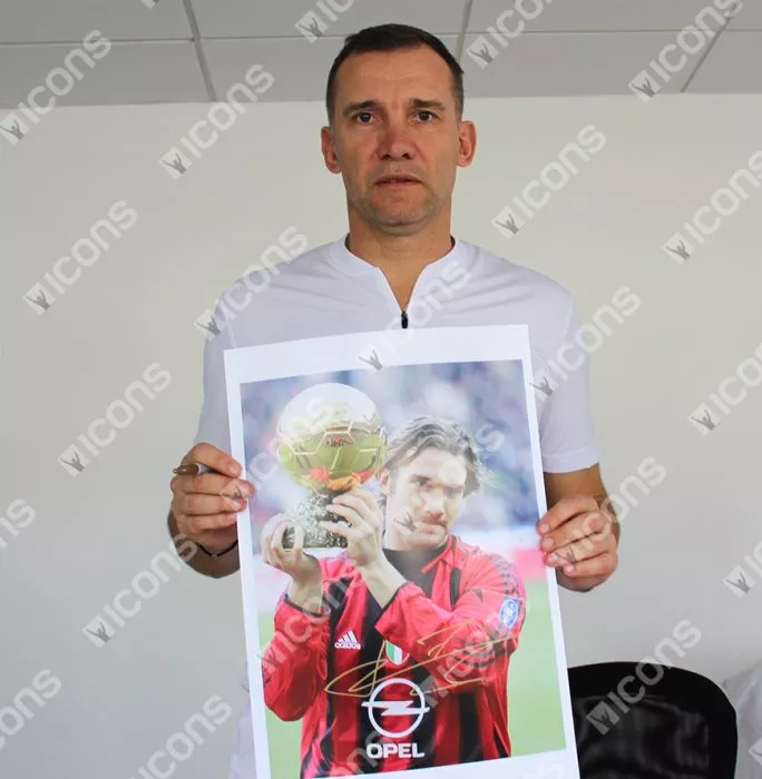 Andriy Shevchenko Official Ballon D'Or™ Signed And Framed AC Milan Photo: 2004 Winner
