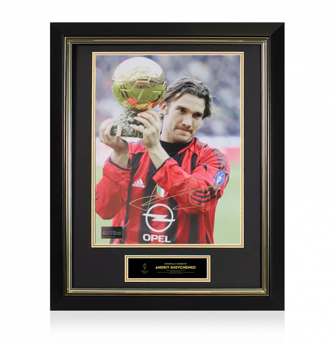 Andriy Shevchenko Official Ballon d'Or™ Signed and Framed AC Milan Photo: 2004 Winner