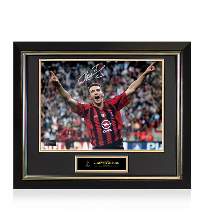 Andriy Shevchenko Official Ballon d'Or™ Signed and Framed AC Milan Photo: UEFA Champions League Icon