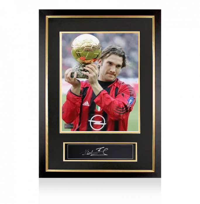 Andriy Shevchenko Official Ballon D'Or™ Signed Plaque And Photo Frame: 2004 Winner