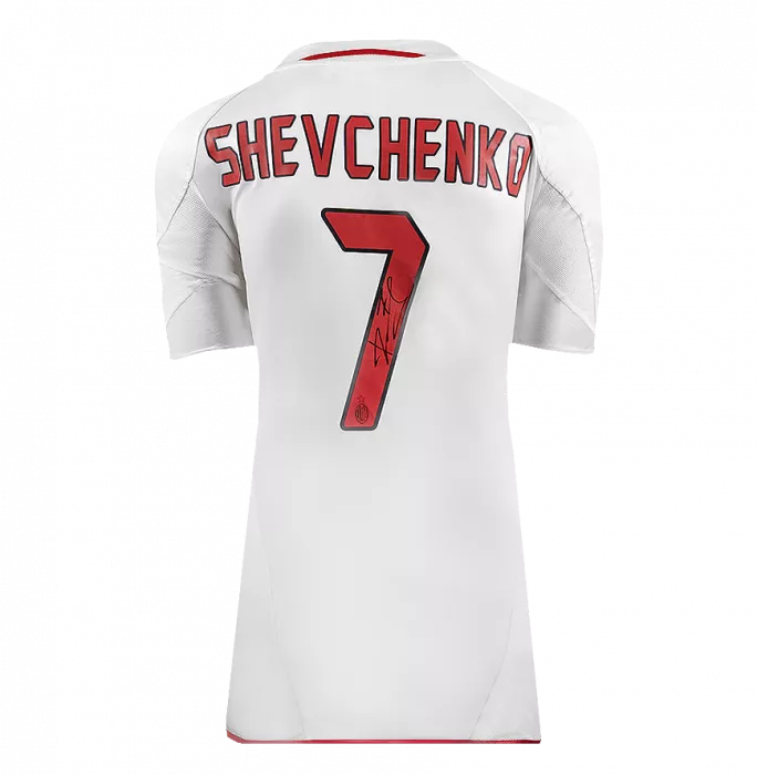 Andriy Shevchenko Official UEFA Champions League Back Signed And Hero Framed AC Milan 2004-05 Away Shirt