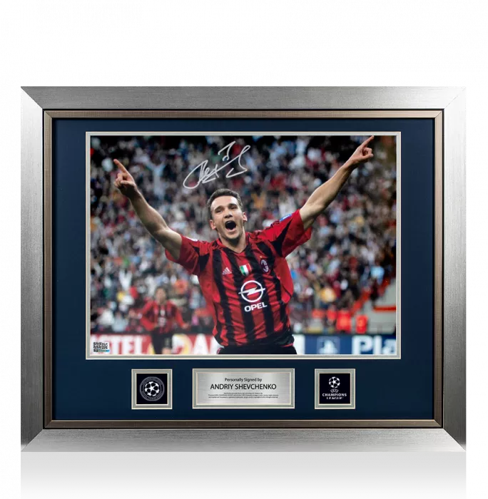Andriy Shevchenko Official UEFA Champions League Signed and Framed AC Milan Photo: UEFA Champions League Icon