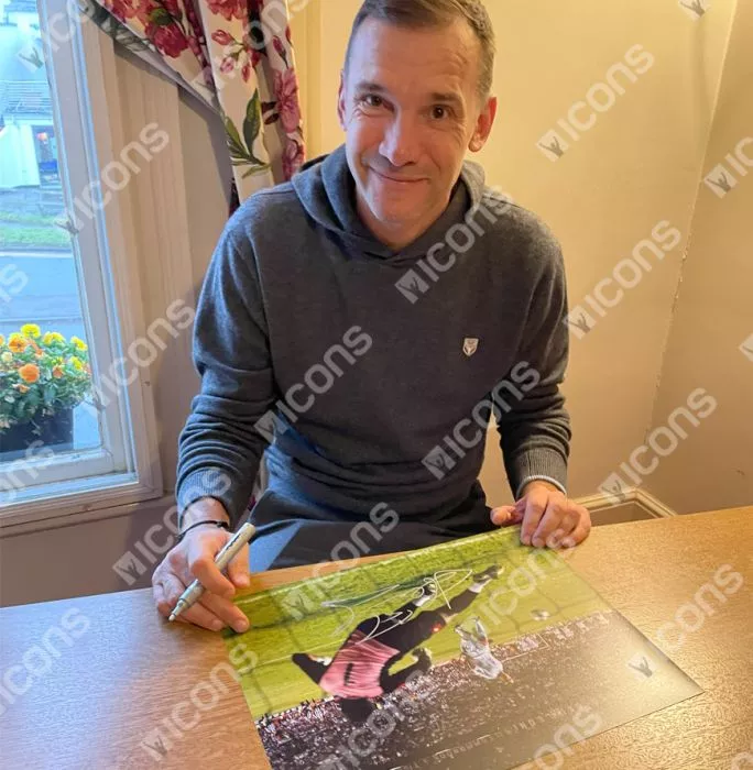 Andriy Shevchenko Signed AC Milan Photo In Black Wooden Frame: 2003 UEFA Champions League Winner