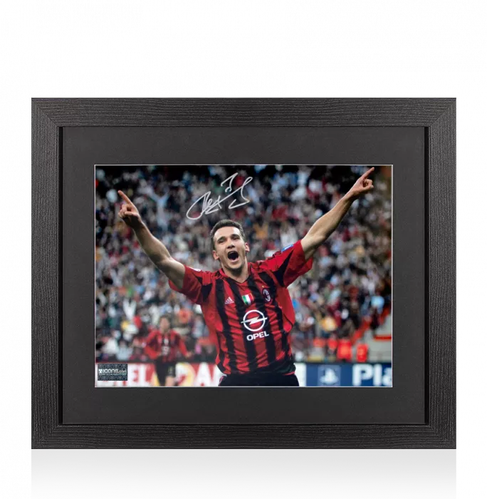 Andriy Shevchenko Signed AC Milan Photo In Black Wooden Frame: UEFA Champions League Icon