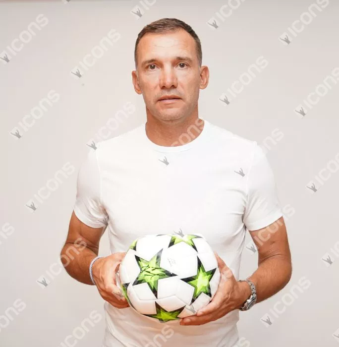Andriy Shevchenko Signed UEFA Champions League Football In Acrylic Case