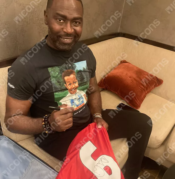 Andy Cole Back Signed Manchester United 1999 Home Shirt With Fan Style Numbers