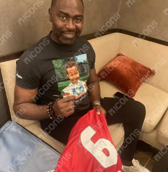 Andy Cole Back Signed Manchester United 1999 Home Shirt With UEFA Champions League Fan Style Numbers