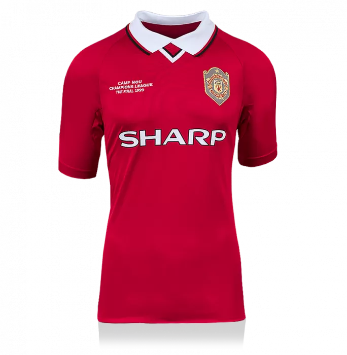 Andy Cole Back Signed Manchester United 1999 Home Shirt: UEFA Champions League Final Edition