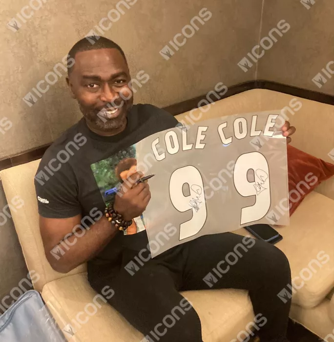 Andy Cole Official UEFA Champions League Back Signed And Hero Framed Manchester United 1999 Home Shirt With Fan Style Numbers