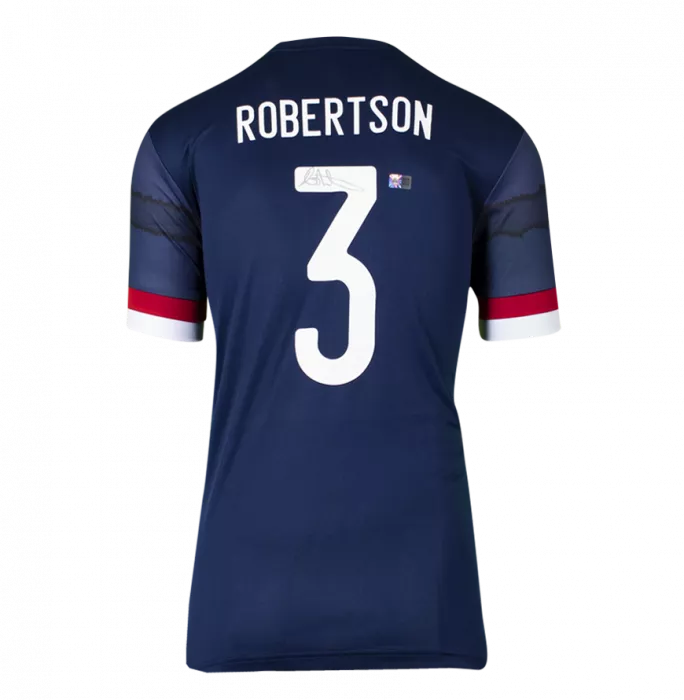 Andy Robertson Back Signed Scotland 2020 Home Shirt In Classic Frame