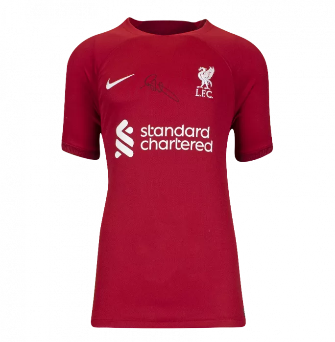 Andy Robertson Front Signed Liverpool FC 2022-23 Home Shirt In Classic Frame