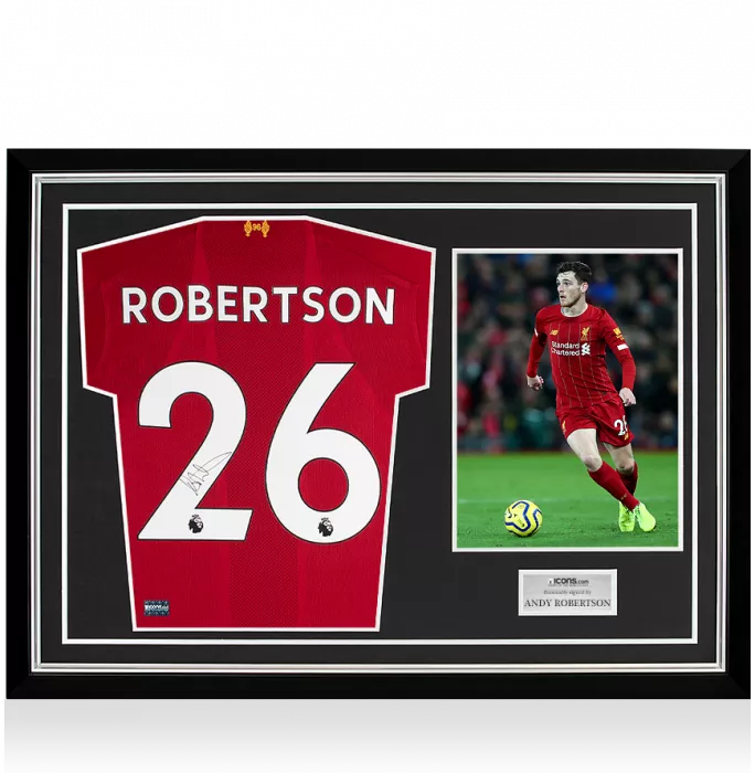 Andy Robertson Signed Liverpool 2019-20 Home Shirt In Hero Frame: Option 1