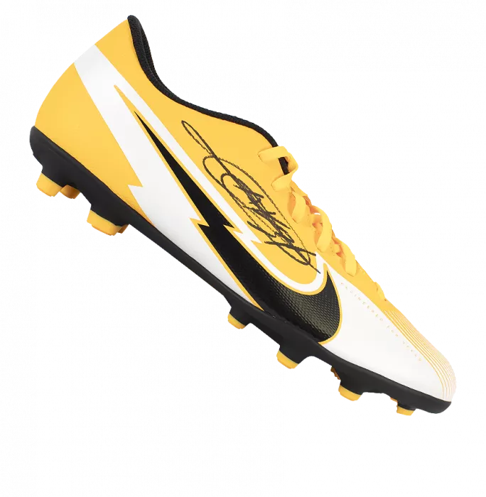 Ansu Fati Signed Yellow Nike Mercurial Vapor Boot In Acrylic Case