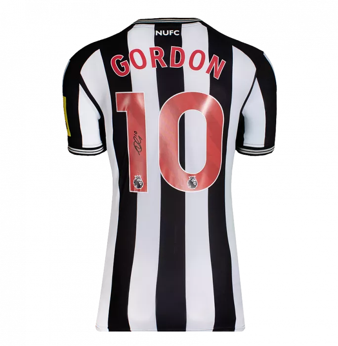 Anthony Gordon Back Signed Newcastle United 2023-24 Home Shirt In Deluxe Packaging
