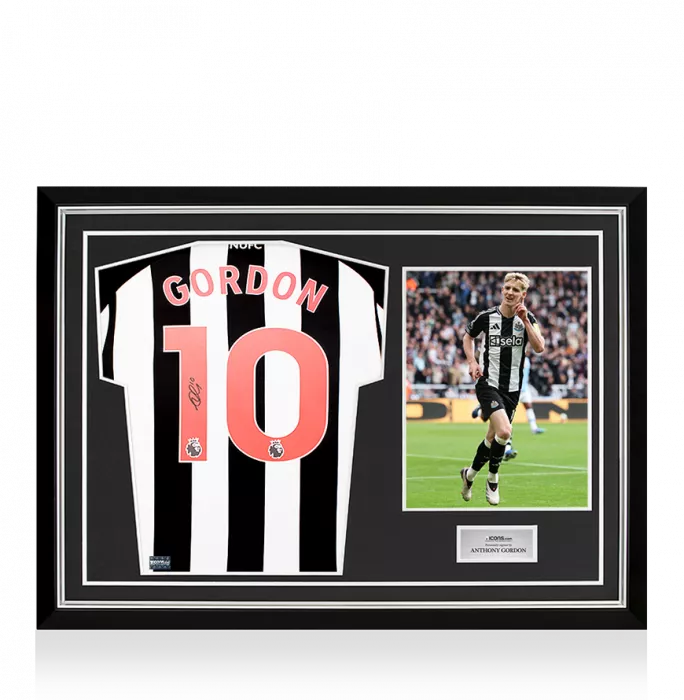 Anthony Gordon Back Signed Newcastle United 2023-24 Home Shirt In Hero Frame: Option 1