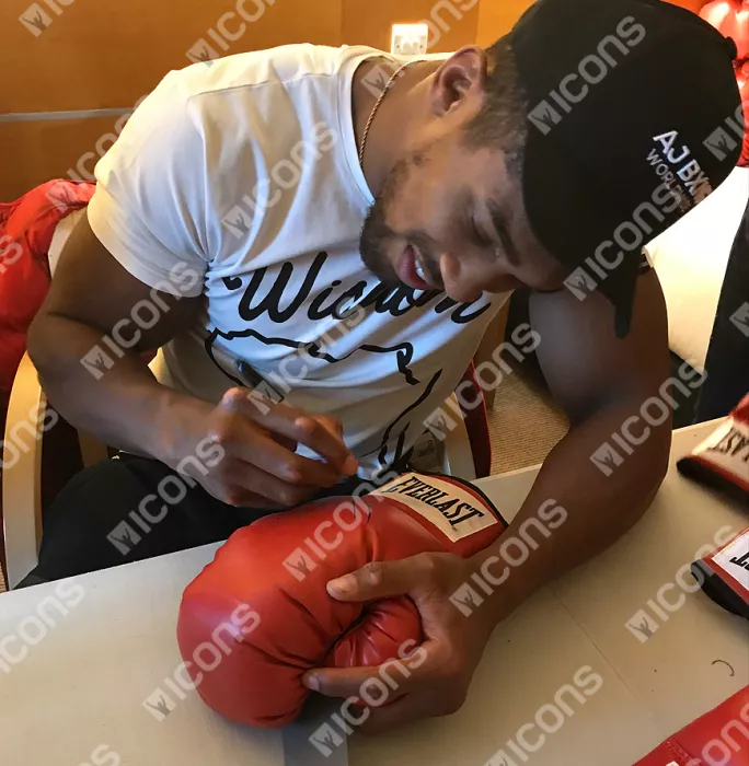 Anthony Joshua & Tyson Fury Signed Red Everlast Boxing Glove