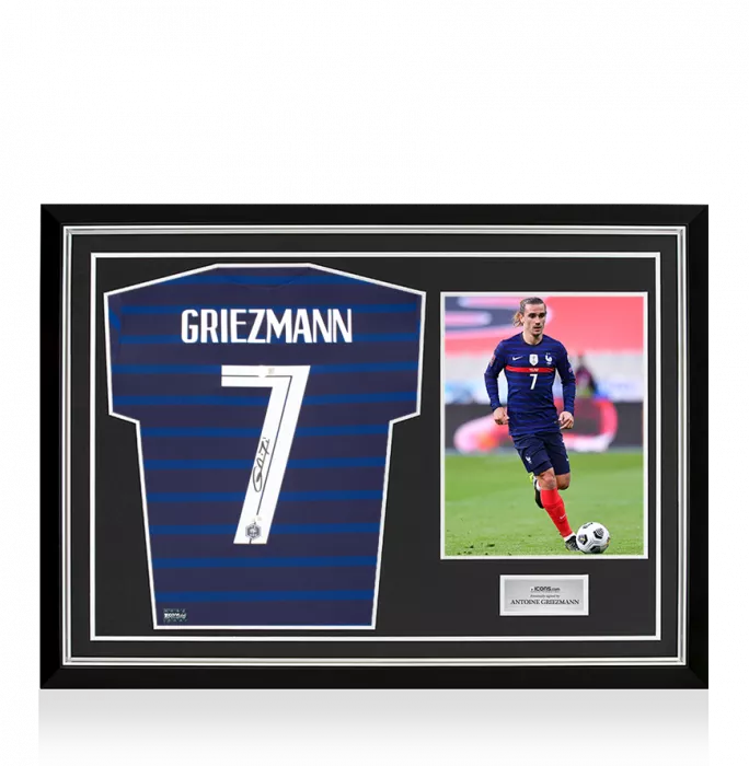 Antoine Griezmann Back Signed France 2020 Shirt In Hero Frame: Option 1