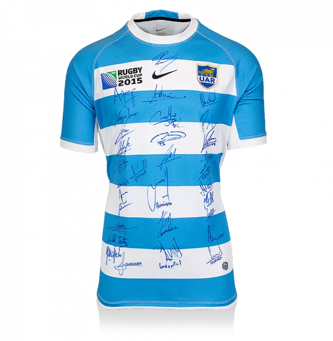 Argentina Squad Signed 2015 Rugby World Cup Home Shirt
