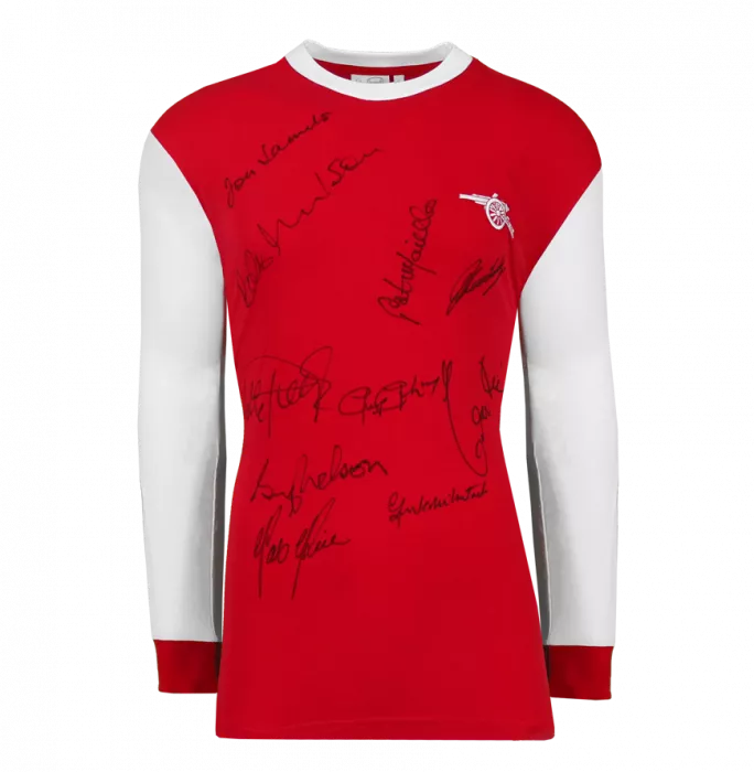 Arsenal 1970-71 Retro Home Shirt - Signed By 10 In Hero Frame: Option 1