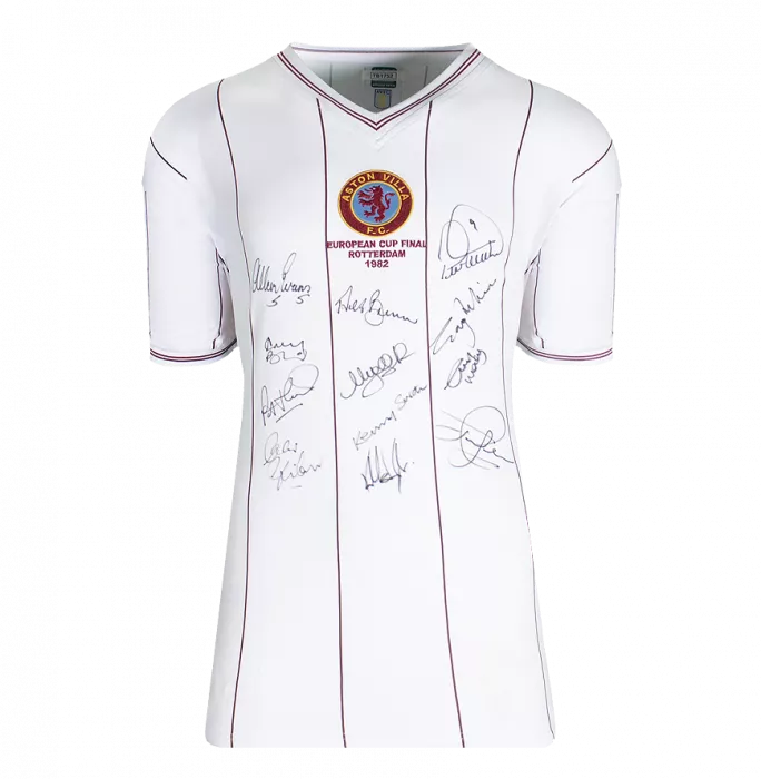 Aston Villa 1982 European Cup Final Multi-Signed Shirt In Hero Frame: Option 1