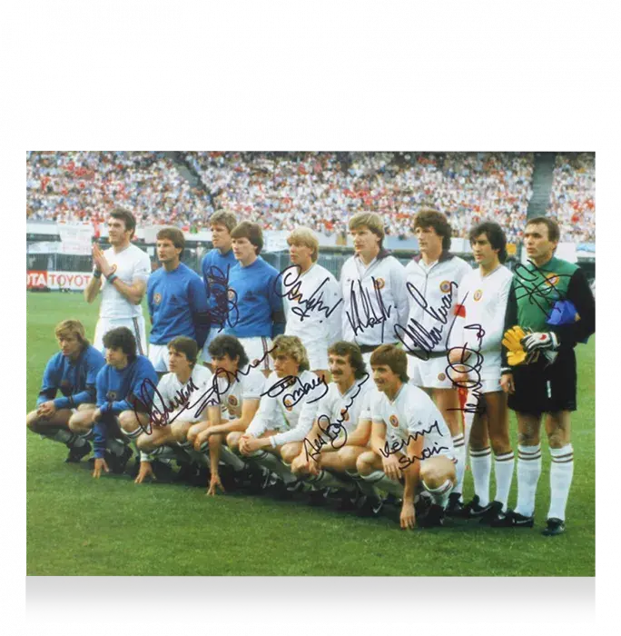 Aston Villa Multi-Signed Photo In Black Wooden Frame: 1982 European Cup Final