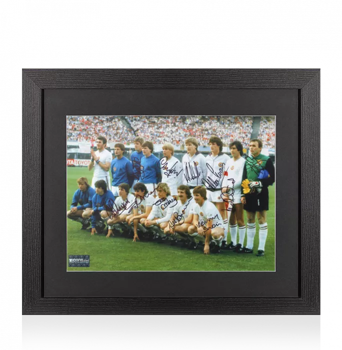 Aston Villa Multi-Signed Photo In Black Wooden Frame: 1982 European Cup Final