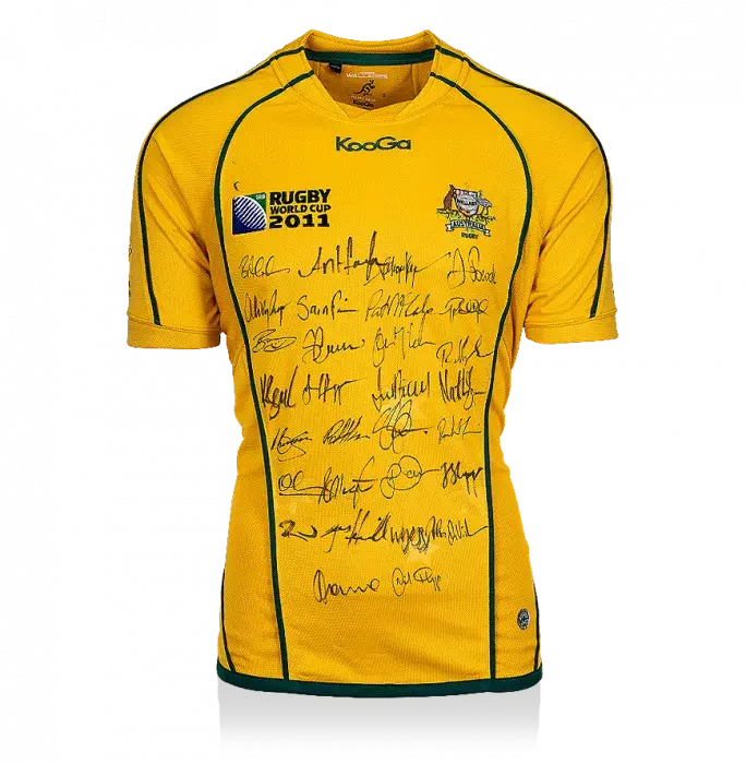 Australia Squad Signed 2011 Rugby World Cup Home Shirt