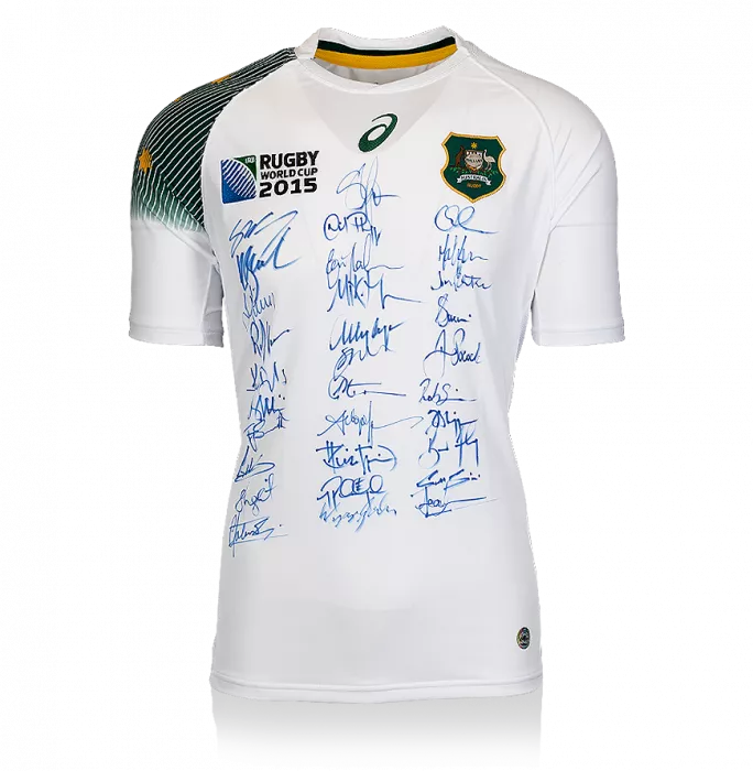 Australia Squad Signed 2015 Rugby World Cup Away Shirt