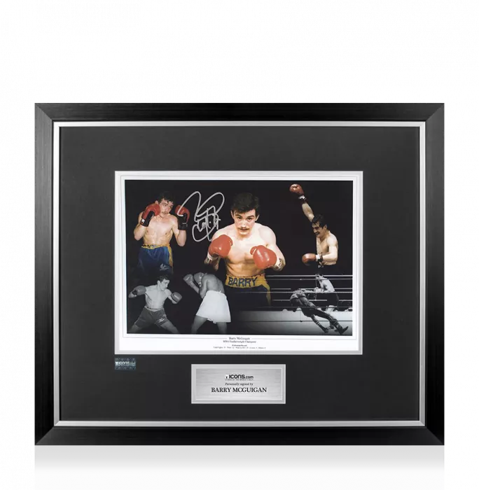 Barry McGuigan Signed Boxing Photo In Premium Photo Frame