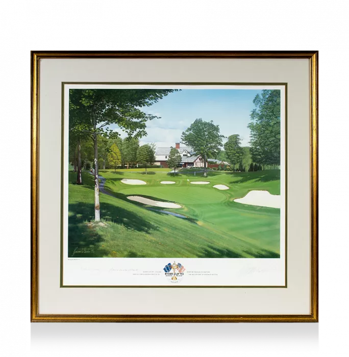 Bernard Gallacher Signed And Framed 1995 Ryder Cup Artwork: Oak Hill Country Club
