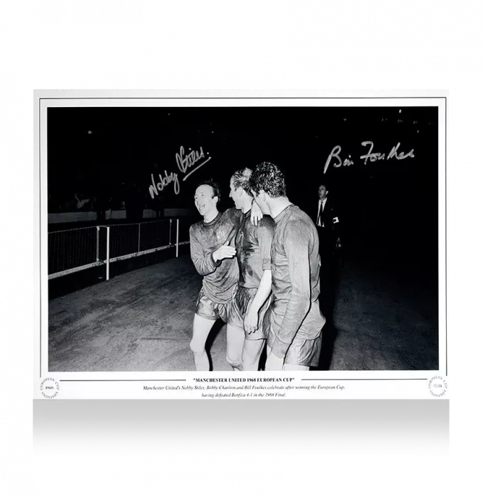 Bill Foulkes & Nobby Stiles Signed Manchester United Photo