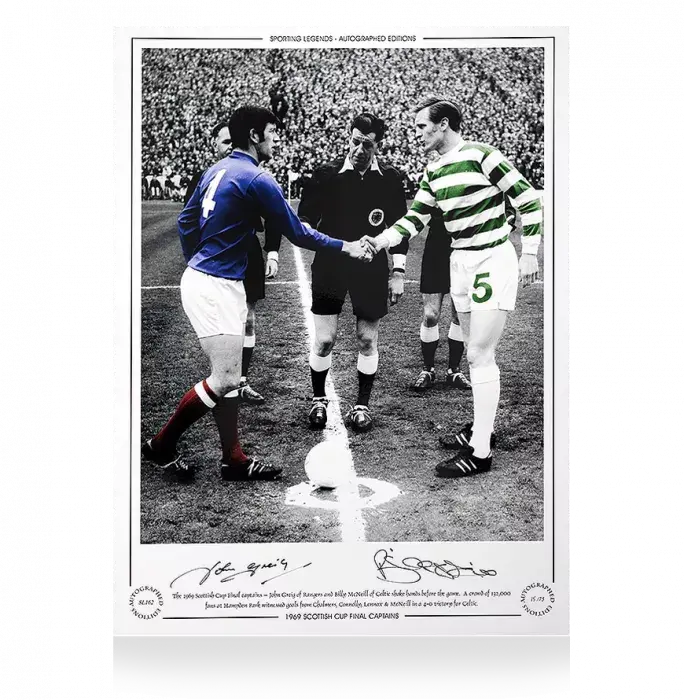 Billy McNeill & John Greig Signed Photo: Scottish Cup Final 1969