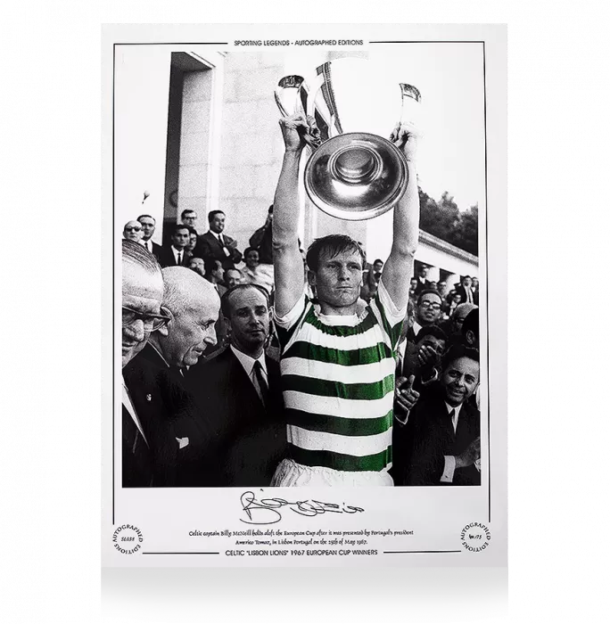 Billy McNeill Signed Celtic Print: 1967 European Cup Winner