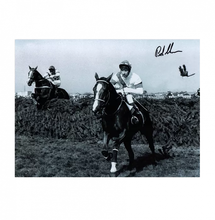 Bob Champion Signed Photo: 1981 Grand National Winner In Black Wooden Frame