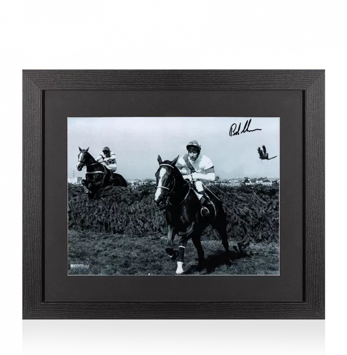 Bob Champion Signed Photo: 1981 Grand National Winner In Black Wooden Frame