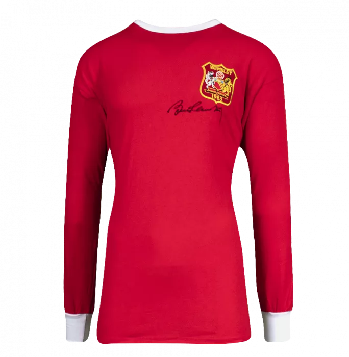 Bobby Charlton Front Signed Manchester United Home Shirt: 1963 FA Cup Final Edition In Hero Frame: Option 1