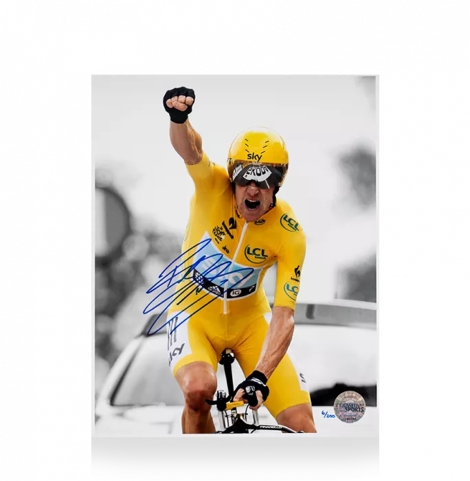Bradley Wiggins Signed Limited Edition Mini Photo: 2012 Tour De France Winner