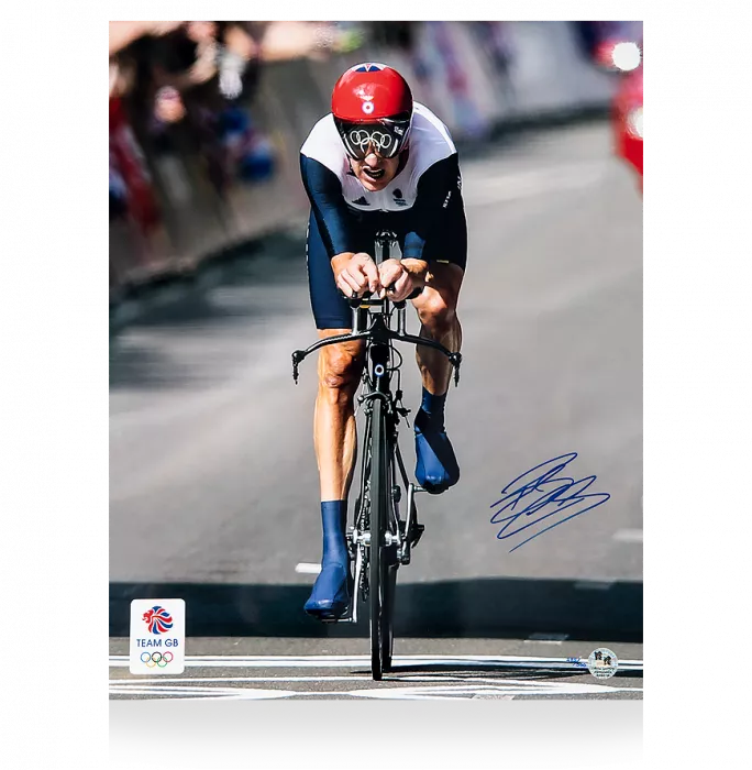 Bradley Wiggins Signed Limited Edition Team GB Photo: Individual Time Trial Gold