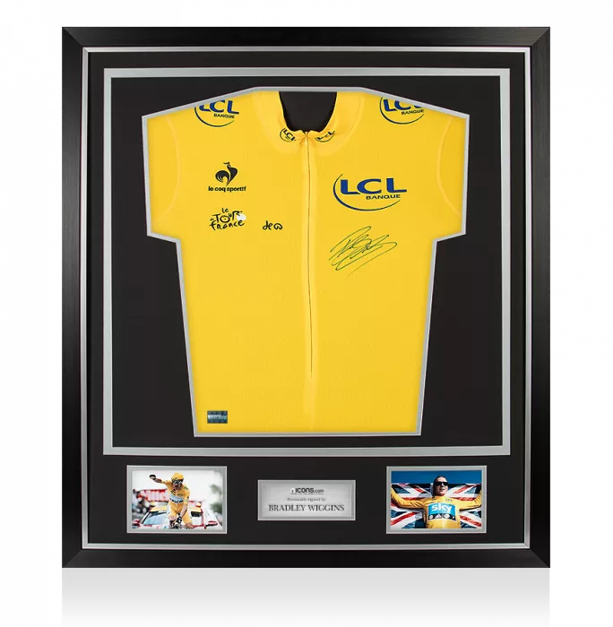 Bradley Wiggins Signed Yellow Tour De France Jersey In Classic Frame