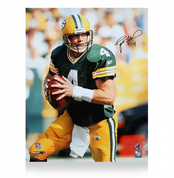 Brett Favre Signed Green Bay Packers Photo: Rolling Out