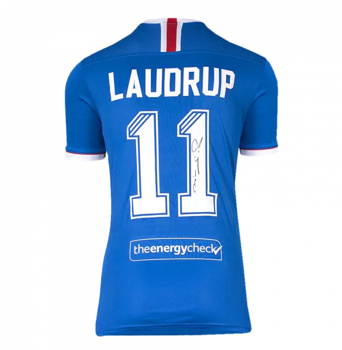 Brian Laudrup Back Signed Rangers 2020-21 Home Shirt In Classic Frame