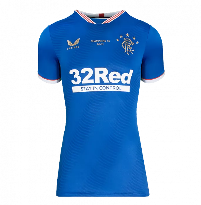 Brian Laudrup Back Signed Rangers FC 2020-21 Home Shirt In Hero Frame: Option 1