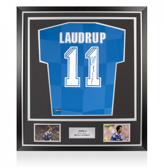 Brian Laudrup Back Signed Rangers Home Shirt In Classic Frame