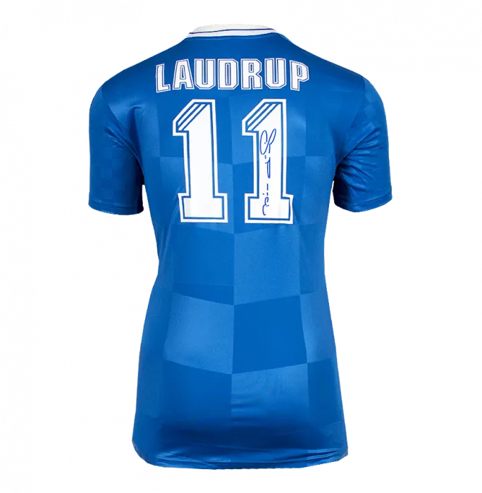 Brian Laudrup Back Signed Rangers Home Shirt In Hero Frame: Option 1