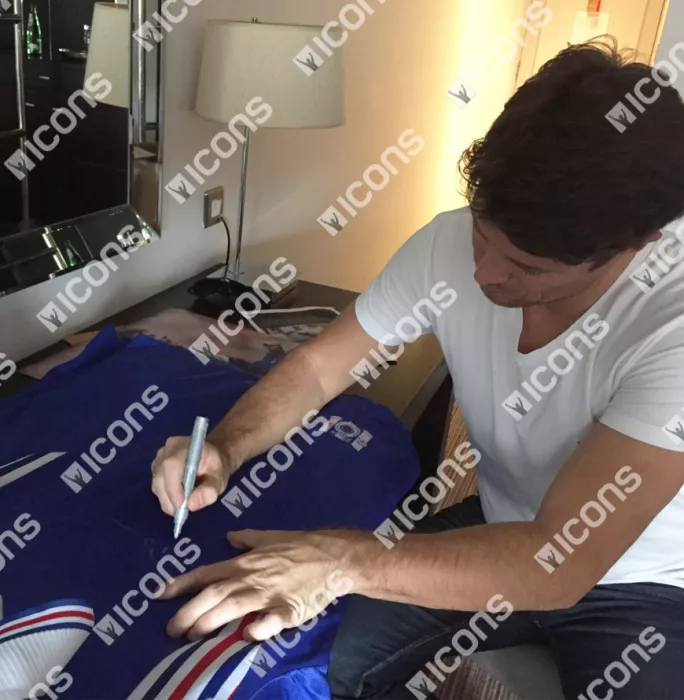 Brian Laudrup Front Signed Rangers Home Shirt In Hero Frame: Option 1