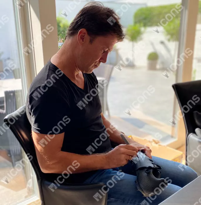 Brian Laudrup Signed Black Adidas Boot In Acrylic Case