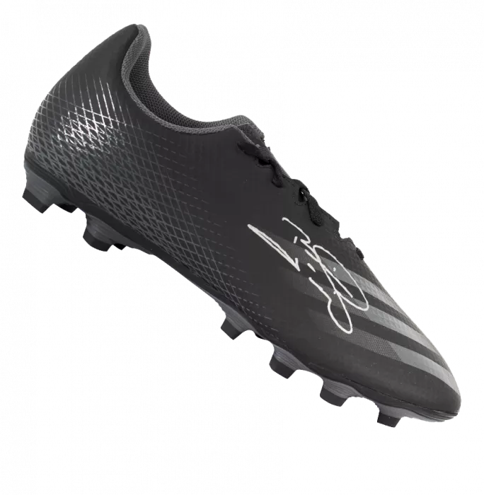 Brian Laudrup Signed Black Adidas Boot In Acrylic Case