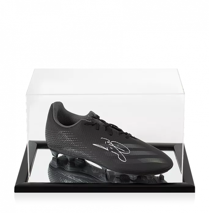 Brian Laudrup Signed Black Adidas Boot In Acrylic Case